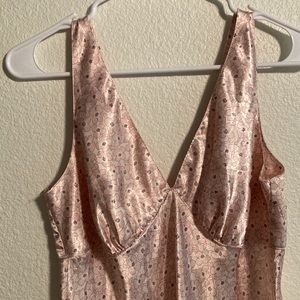 Soho Satin Pink Floral Dress, S